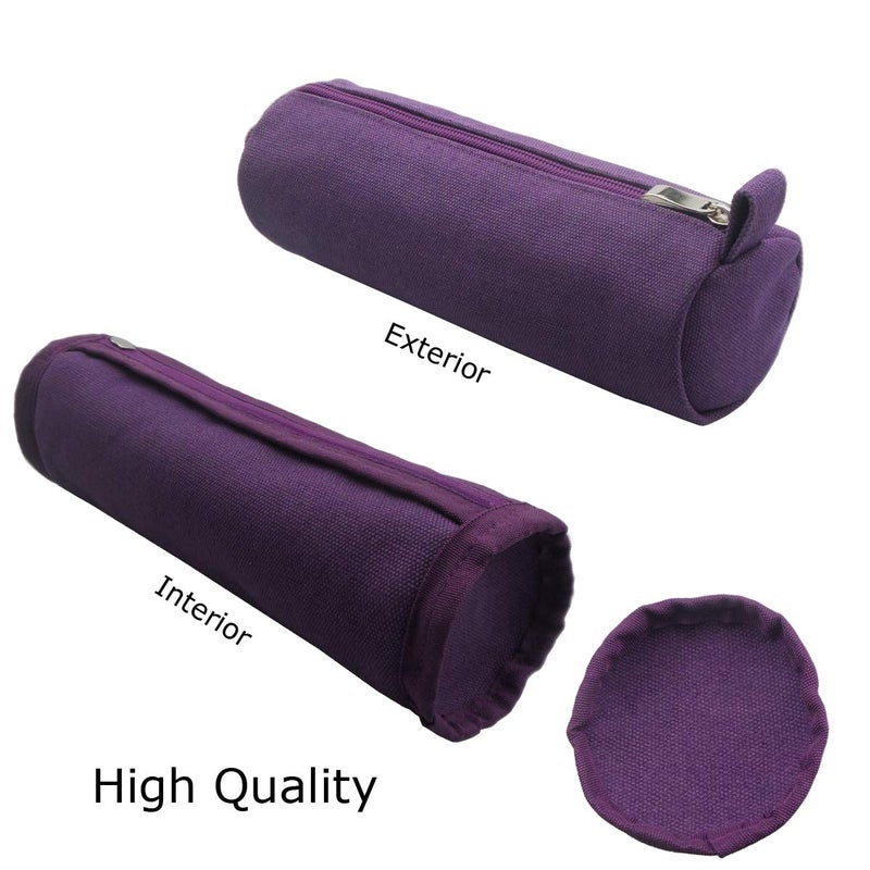 Enyuwlcm Heavy Canvas Stationery Stylish Simple Pencil Bag and Durable Compact Zipper Pencil Case Pouch 1 Pack Purple - Image 3